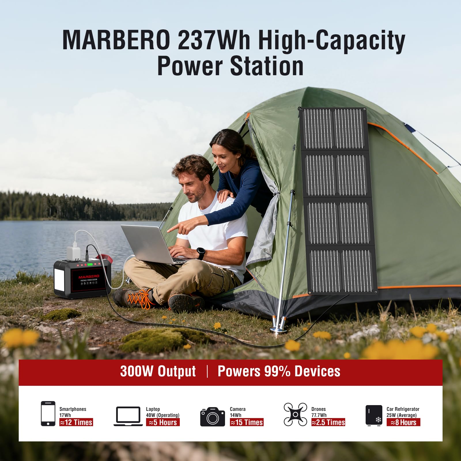 MARBERO USB-A QC ports speed up smartphone and tablet charging on the go.