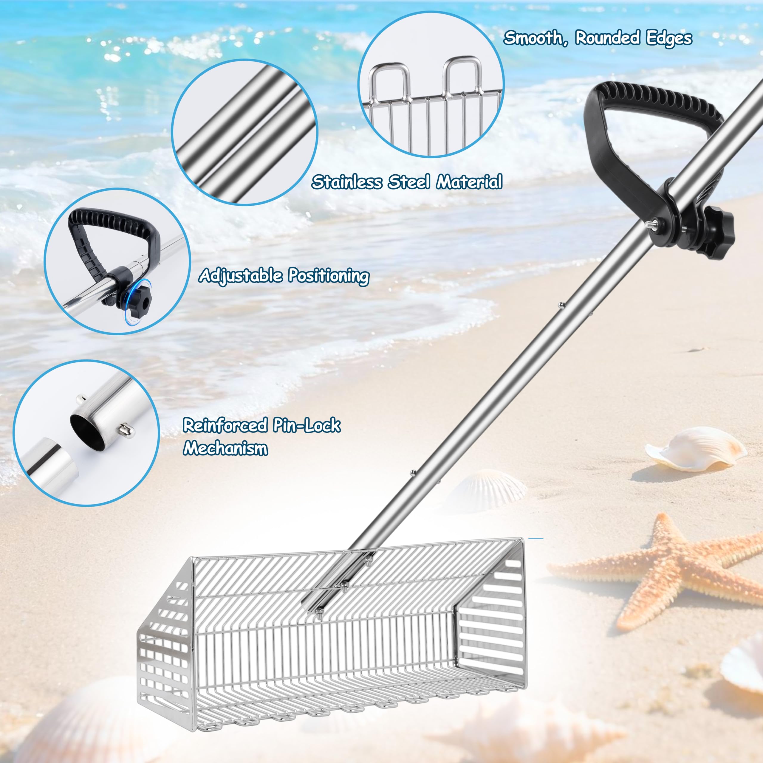 MarchingGreen shark tooth sifter assembly for efficient sand filtration.