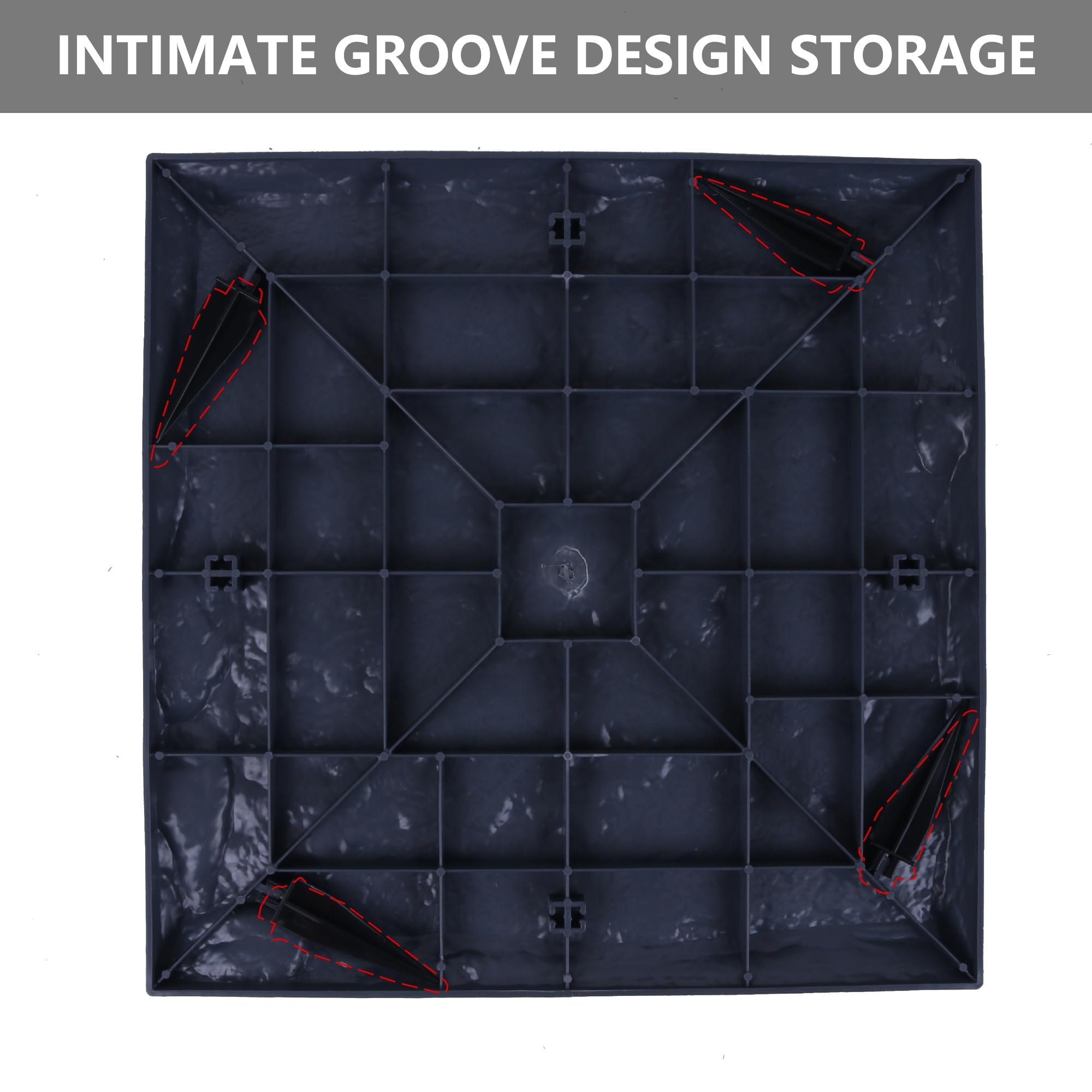Marchrose stepping stone with ground stakes showing secure installation
