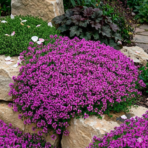 Marde Ross Creeping Thyme seeds create a dense ground cover for durable landscaping.