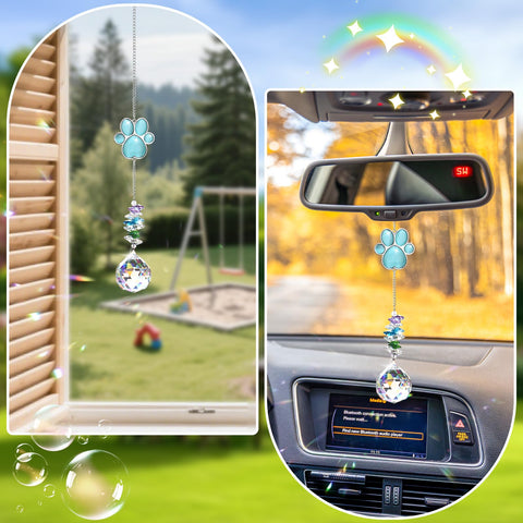 Bright rainbow hues from the Mardili sun catcher brighten comforting spaces.