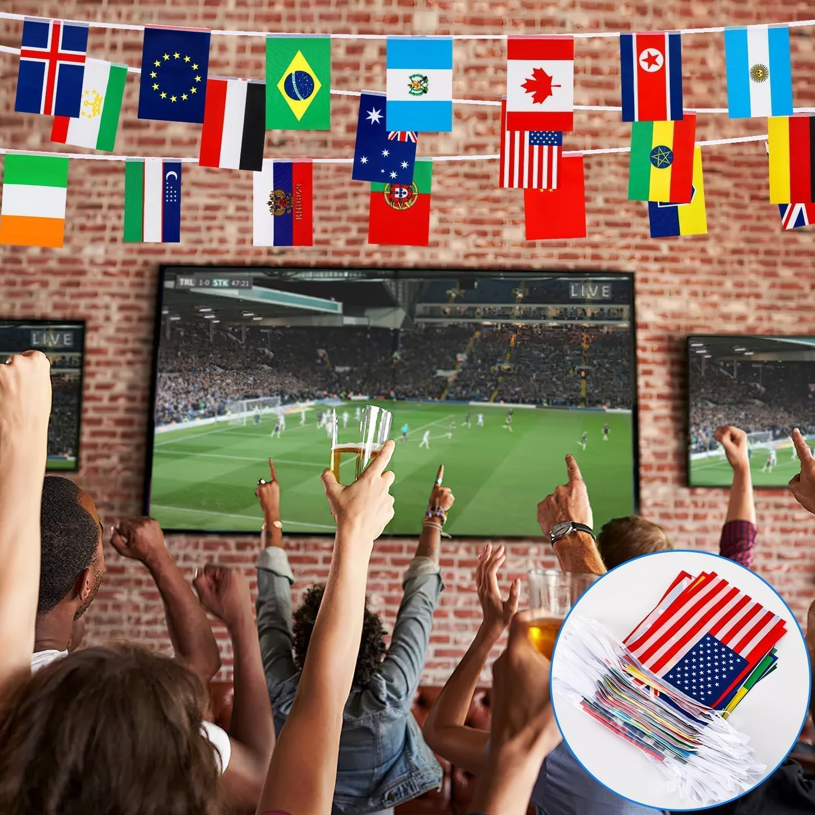 MARFOREVER international flags decor 14x21cm adds vibrant color to classrooms or events.