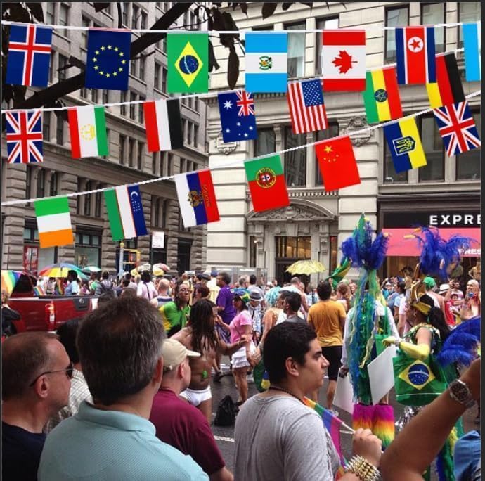 MARFOREVER world flags banner provides a ready-to-hang celebration backdrop.