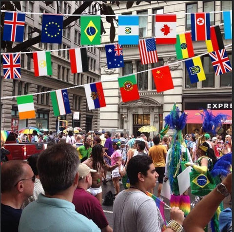 MARFOREVER world flags banner provides a ready-to-hang celebration backdrop.