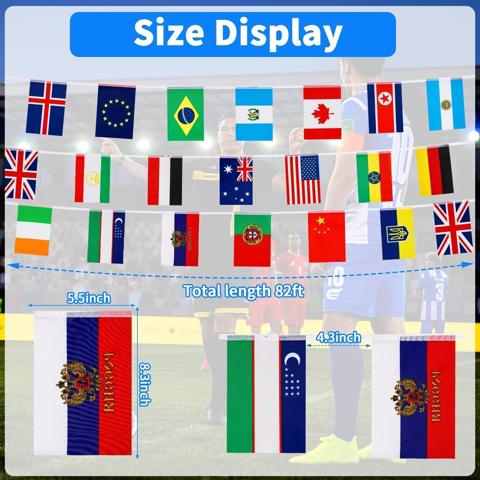 MARFOREVER world flags bunting is durable and fadeproof for outdoor venues.