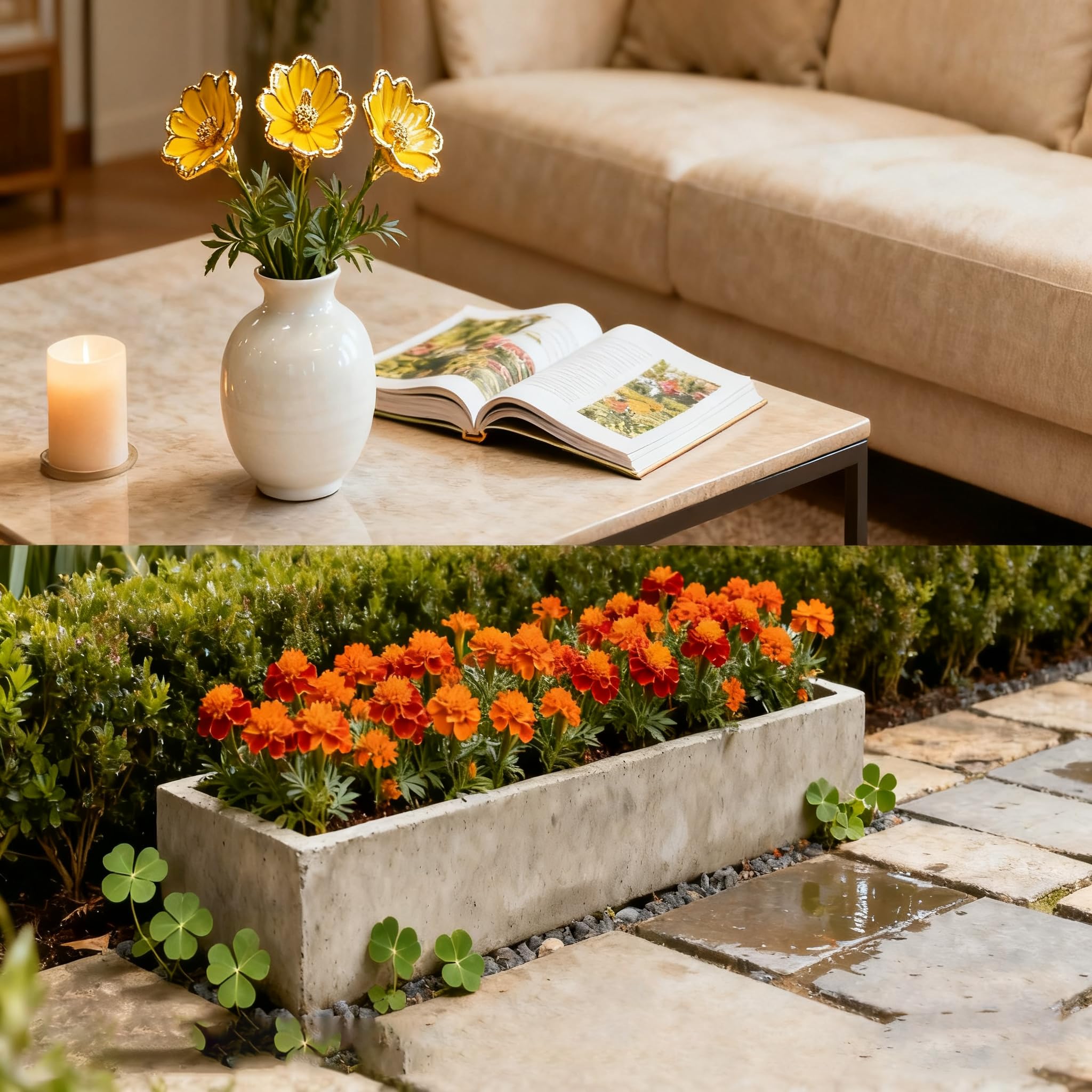Marigold seeds require minimal watering once established, suited for drought-tolerant borders.