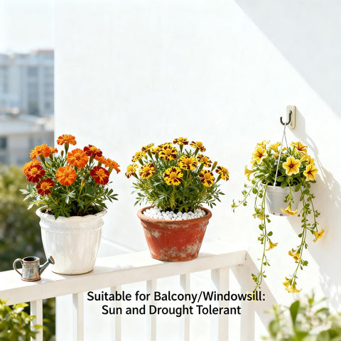 Marigold seeds offer versatile open-pollinated blooms for bouquets and dried arrangements.