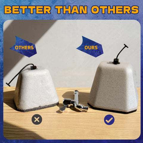 Marinexplore winter faucet cover keeps hose bibs protected during snowy mornings.