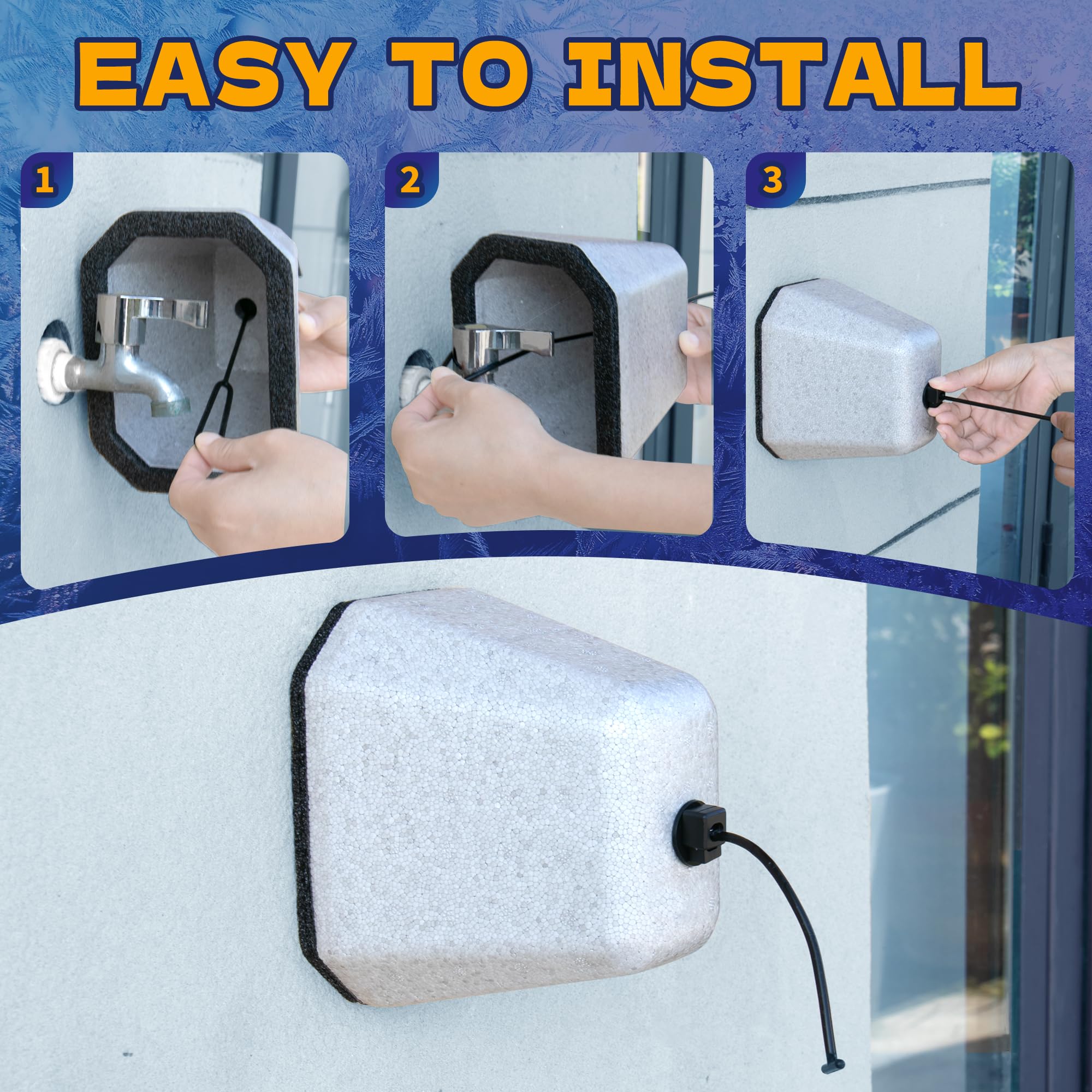 Marinexplore weather-resistant spigot cover shields faucets from rain and snow.