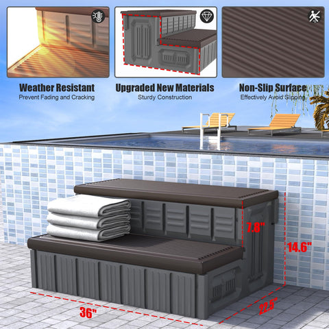 Marketty anti-slip spa steps provide secure footing on wet surfaces