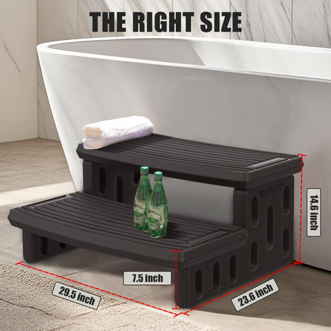 MARKETTY steps feature non-slip treads to reduce slips on wet surfaces.