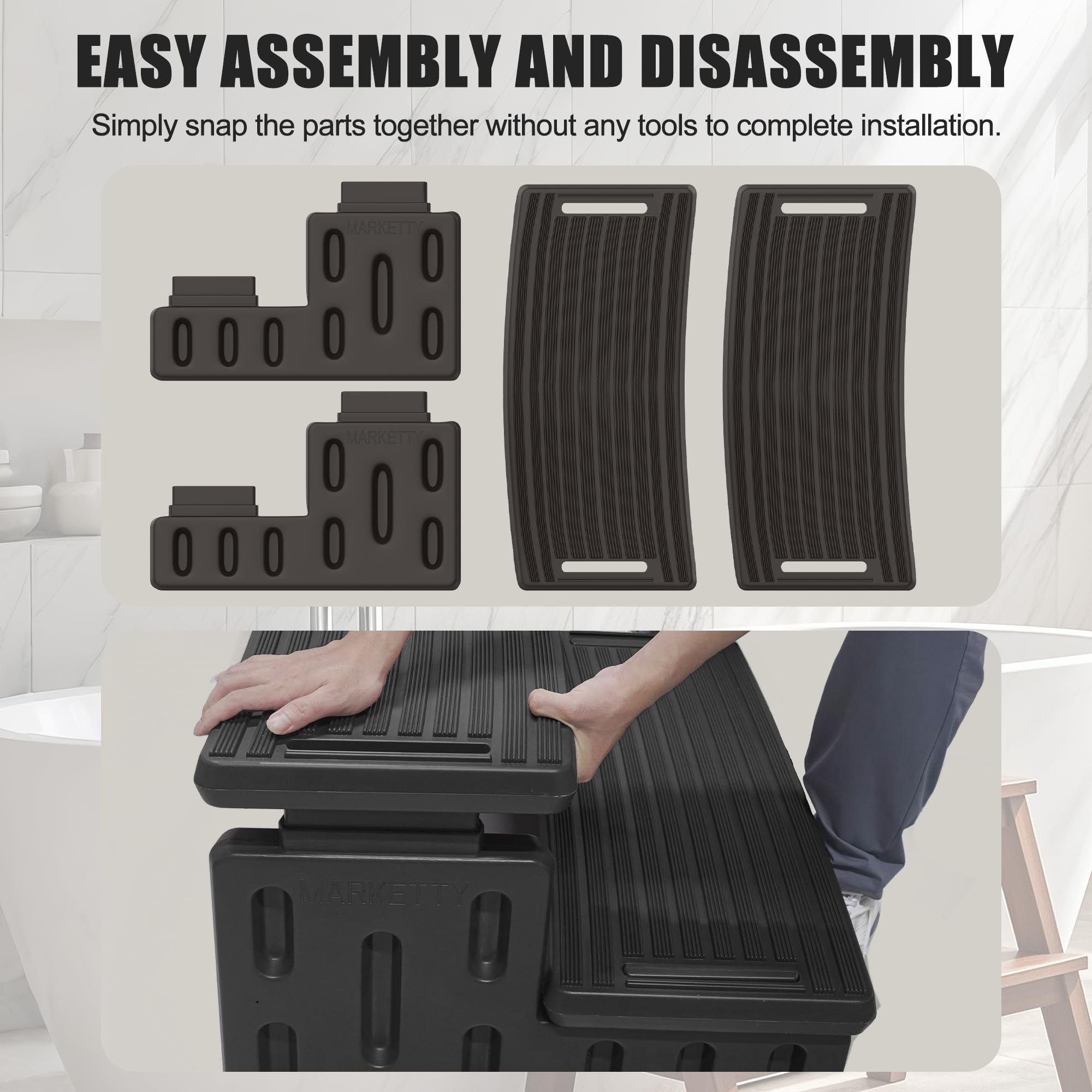 MARKETTY hot tub steps suit indoors or outdoors for versatile placement.