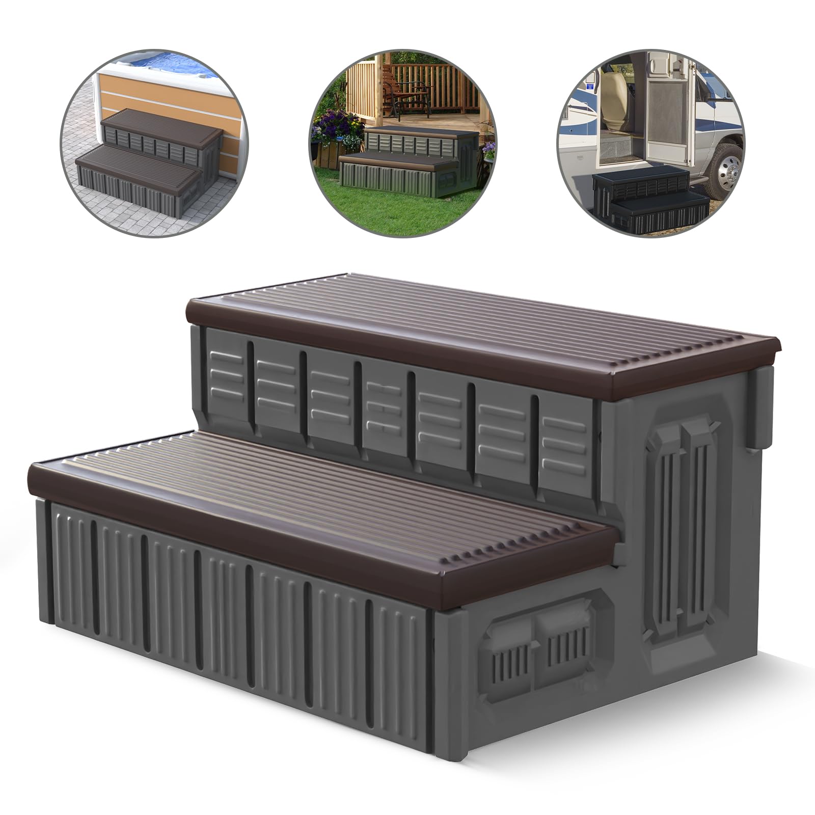 Marketty weatherproof and UV-resistant spa steps resist cracking