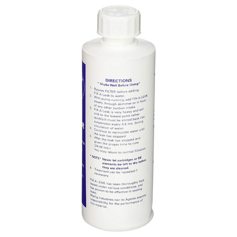 Marlig Fix A Leak Pool Sealer during application, sealing a small pool leak around fittings.