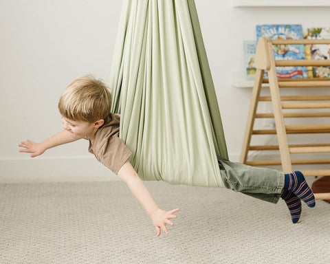 Marlowe & Co desert sage swing placement in a modern room