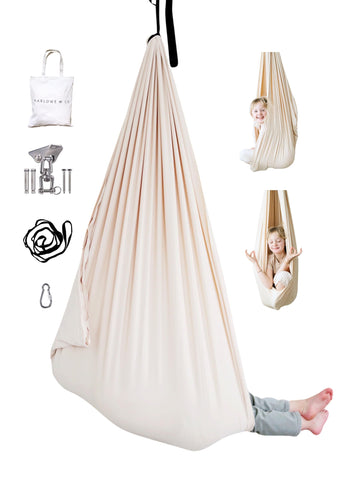 Marlowe & Co indoor-outdoor double-layer sensory swing offers secure comfort and versatile play.