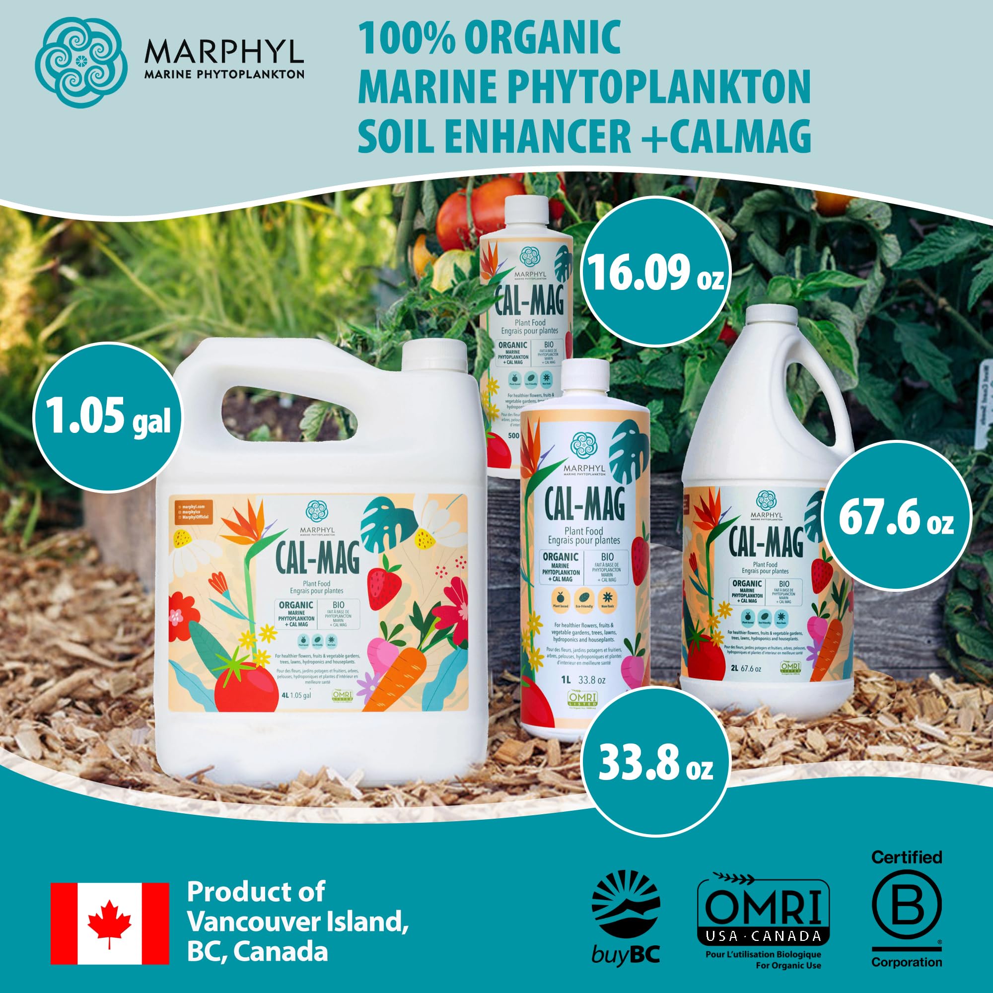 MARPHYL Cal-Mag for hydroponics promotes balanced nutrient uptake.