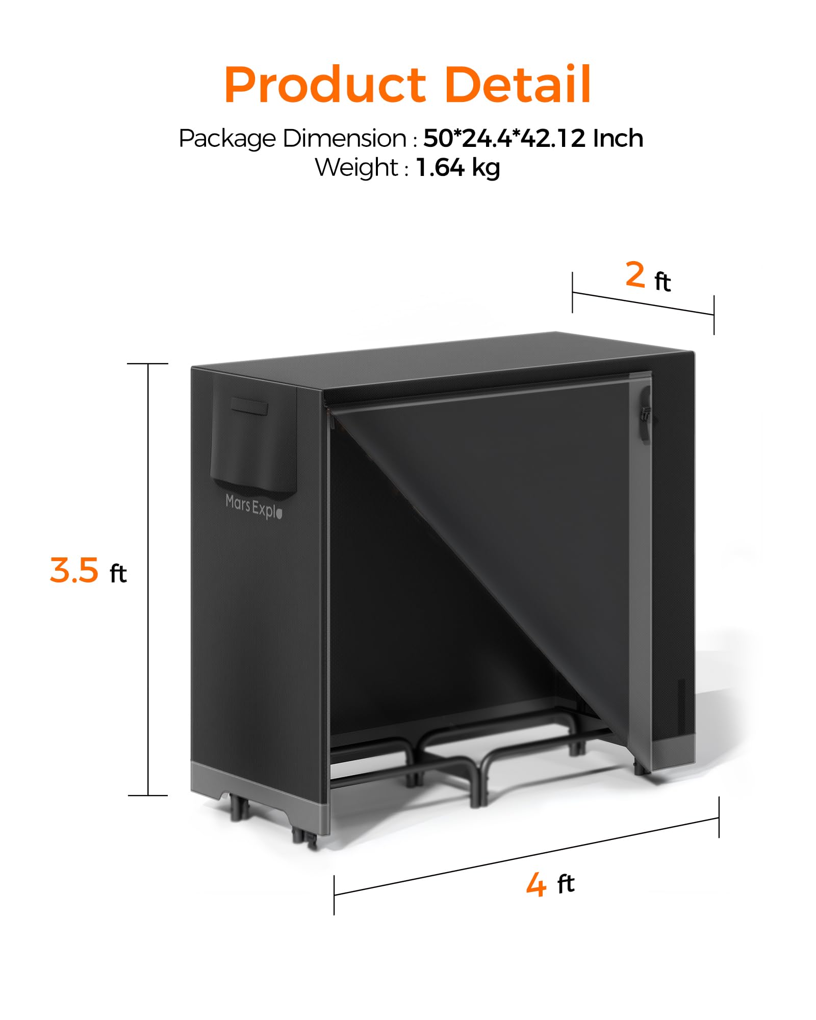Mars Explo weather-resistant coatings protect rack and cover in all seasons.