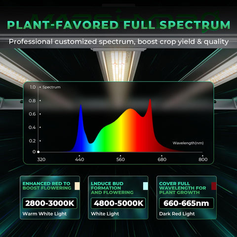Mars Hydro FC-E3000 diode array closeup demonstrates high efficiency lighting