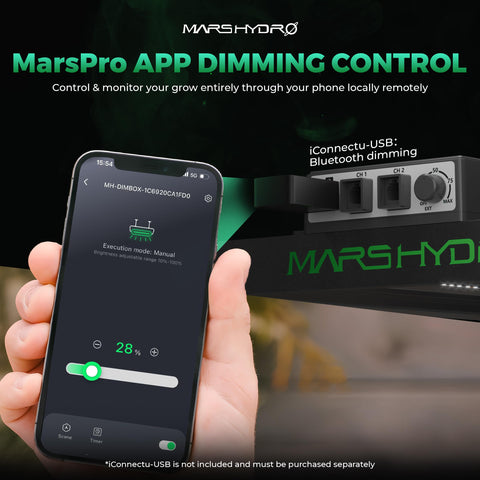Mars Hydro iConnectu wifi configuration enables remote control.