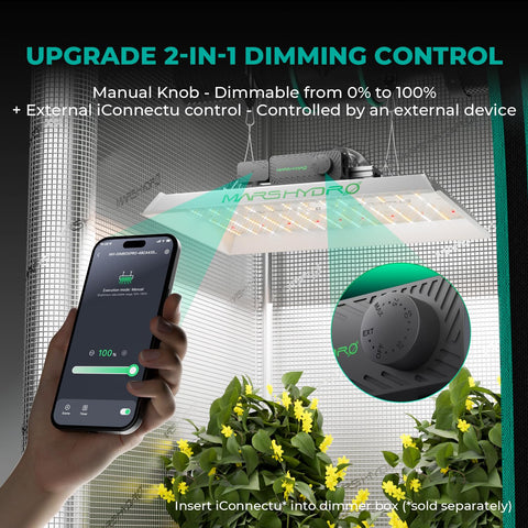 Close-up of dense middle LED layout for uniform plant coverage