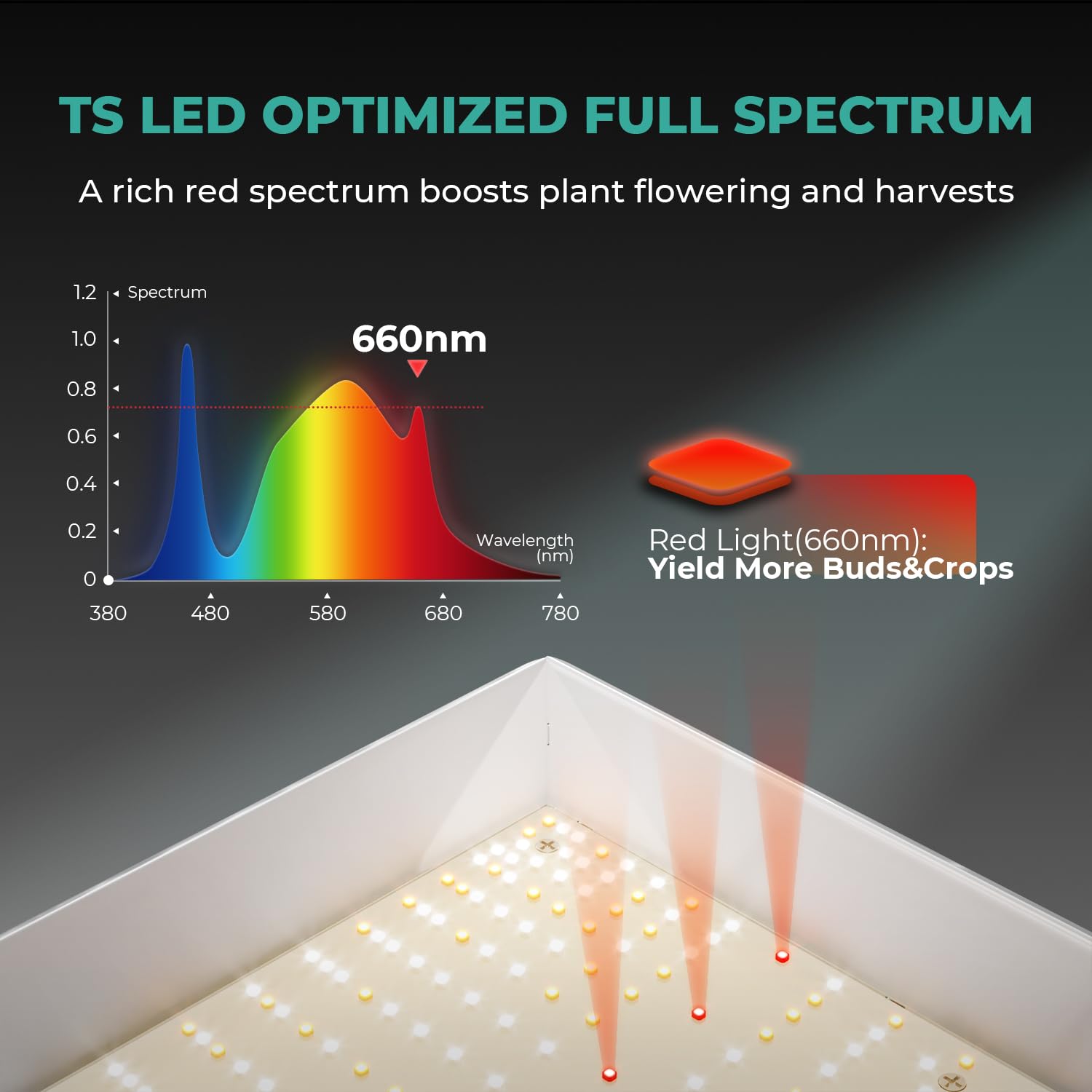 TS1000 full spectrum supports all plant growth phases from seed to flower