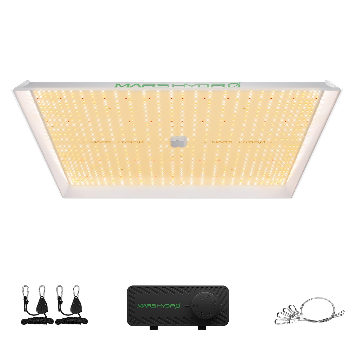 Mars Hydro TS3000 with hood reflector for even indoor plant coverage and growth.