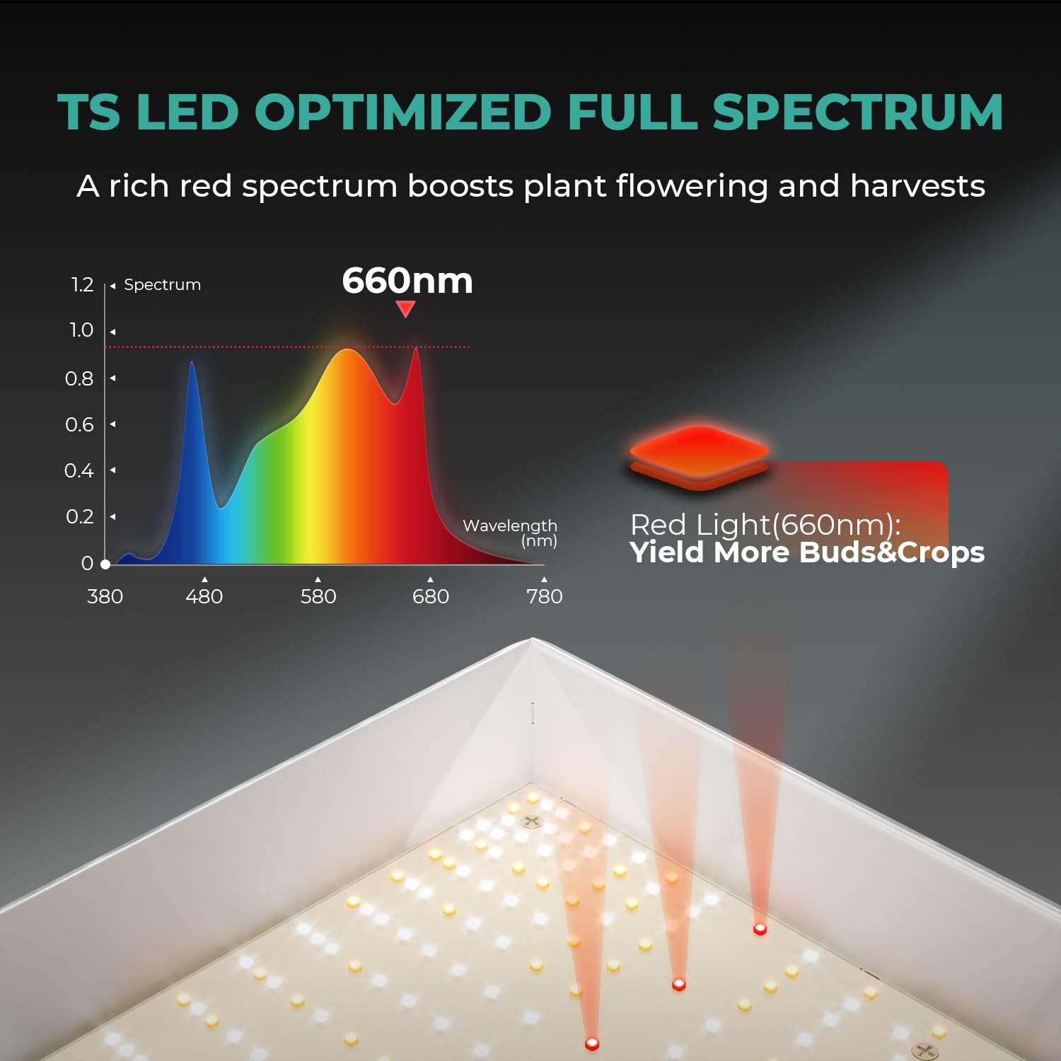 Mars Hydro TSW2000 dimming control adjusts brightness for plant stages