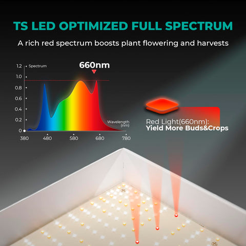 Mars Hydro TSW2000 dimming control adjusts brightness for plant stages