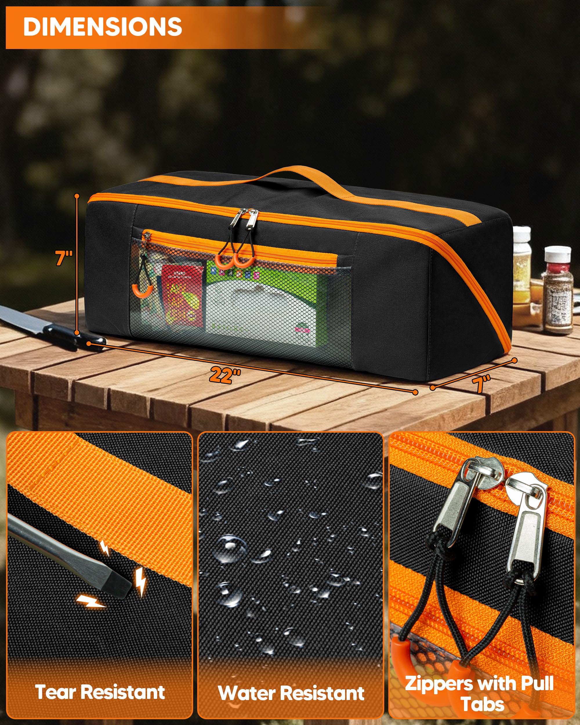 Marscamd front translucent pocket for spices and small utensils