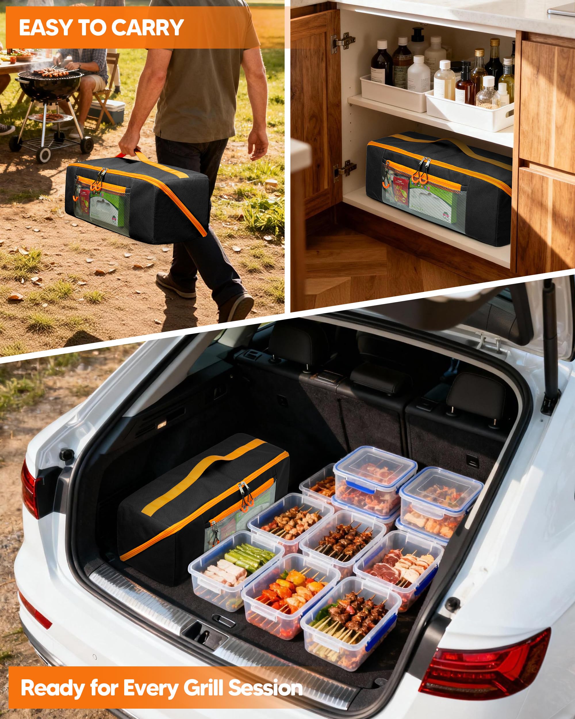 Marscamd top handle for convenient carrying to grilling sessions