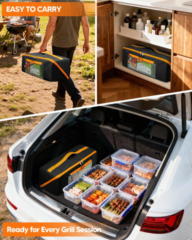 Marscamd top handle for convenient carrying to grilling sessions