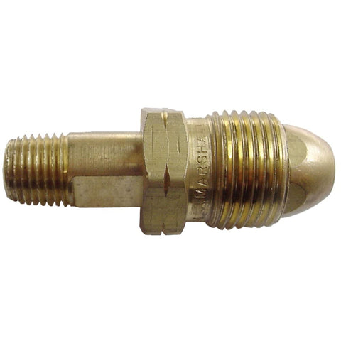 Marshall Excelsior ME318P hard nose POL male fitting on LP gas valve for secure connection