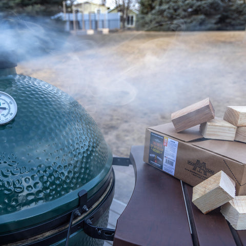 MARSHALLTOWN hickory chunks in backyard smoker setup