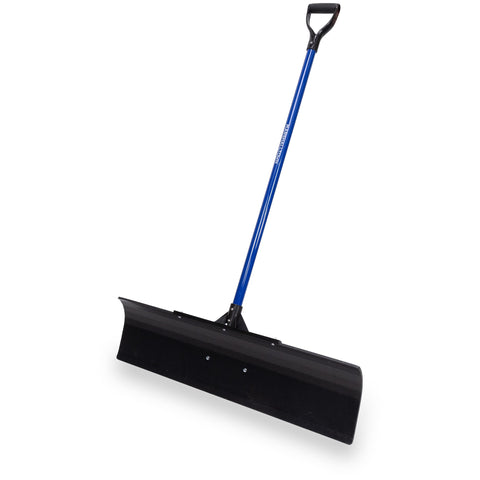Marshalltown Polar Pusher 36-inch snow blade in action, clearing driveways efficiently.