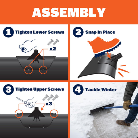 Marshalltown Polar Pusher fiberglass handle enables easy maneuvering.