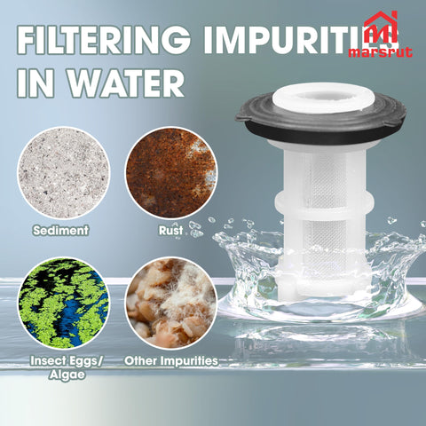 Marsrut mesh filter screen blocks dirt before entering the pump