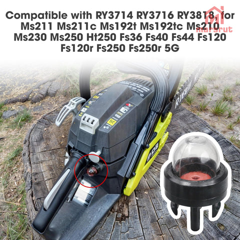 Marsrut primer purge bulb for Stihl Ms211; enhances fuel draw and reduces air pockets.