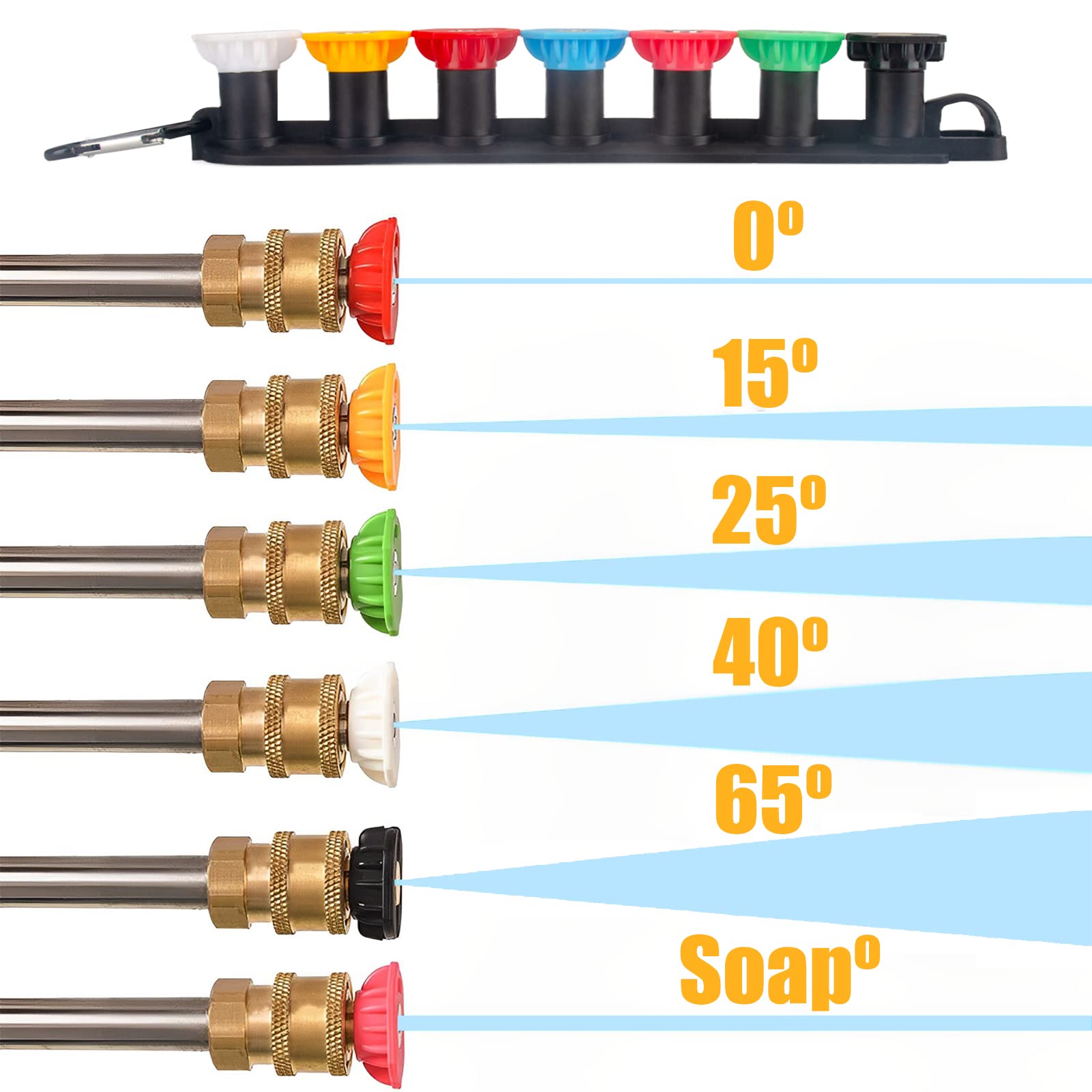 MARSTEK 25-degree nozzle tip ideal for patios and driveways with wider spray