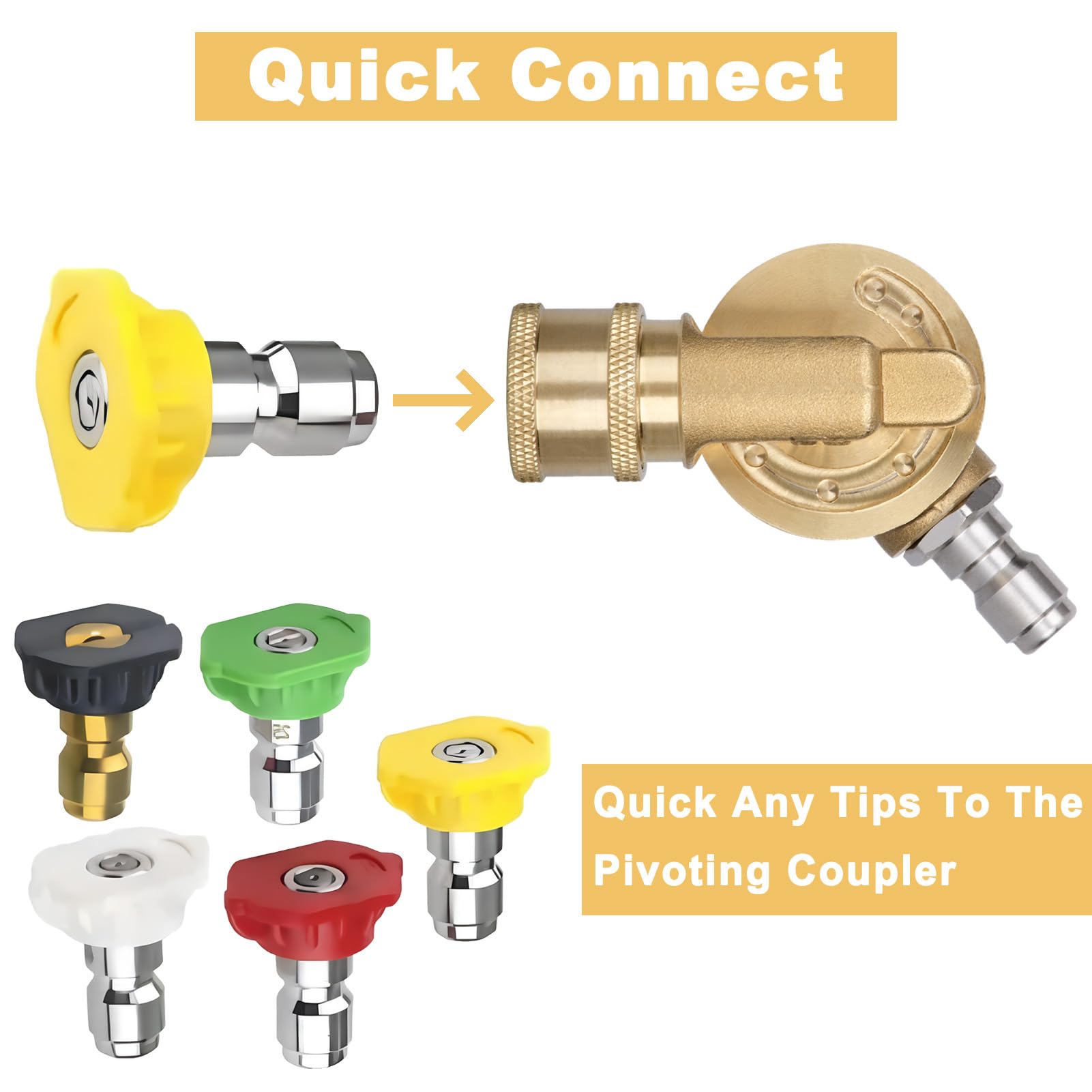 MARSTEK quick connect fits most wands for versatile high-psi cleaning
