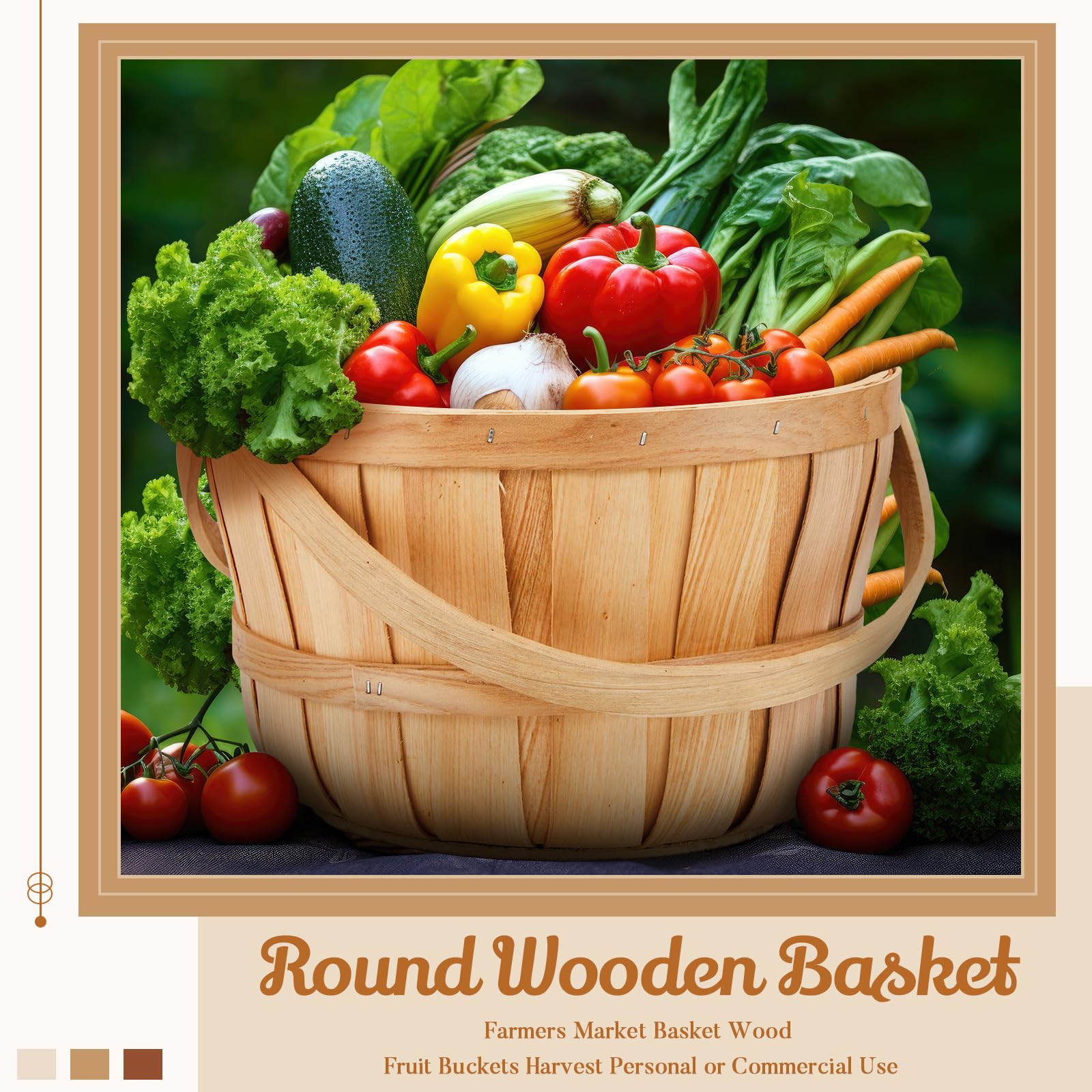 Marsui bread and fruit serving baskets with handles for daily use