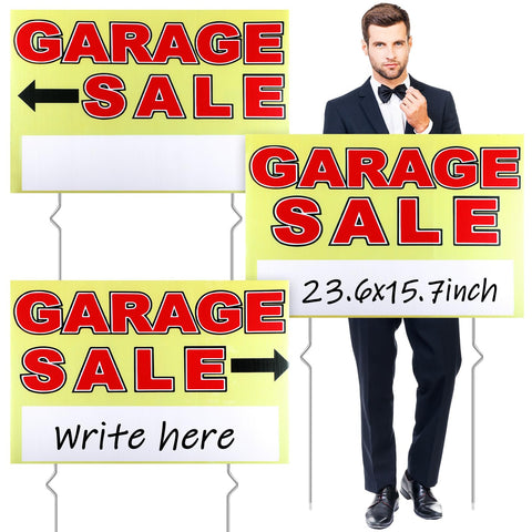 Marsui garage sale sign 23.6x15.7 inches, double-sided for maximum outdoor visibility