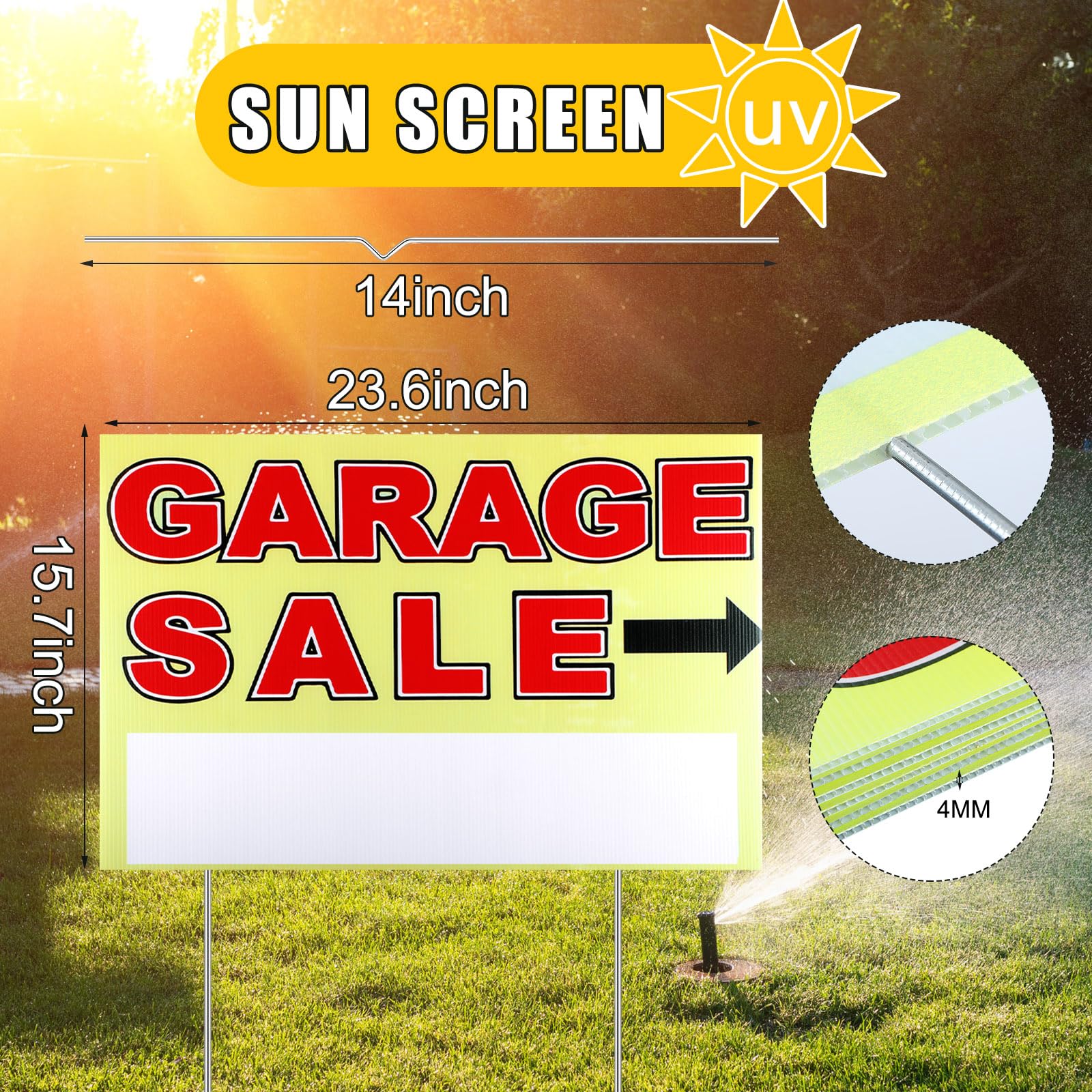 Marsui garage sale sign folds for easy transport and storage after the event
