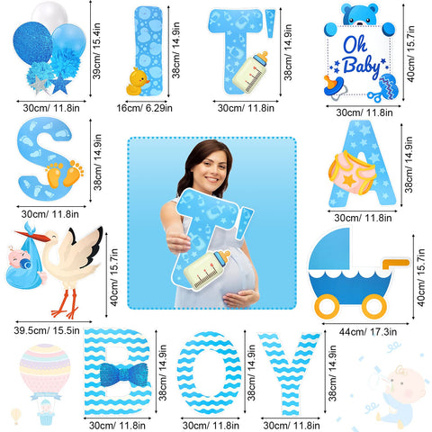 Marsui large baby shower yard sign kit with 11 pieces for easy setup.