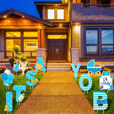 Marsui large blue yard sign measures 15.8 by 17.3 inches for clear viewing.