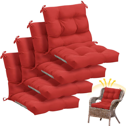 Marsui outdoor chair cushion seat-back red for all-weather comfort