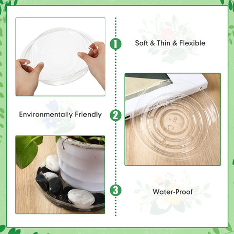 Marsui plant saucer 10 inch clear tray collects overflow
