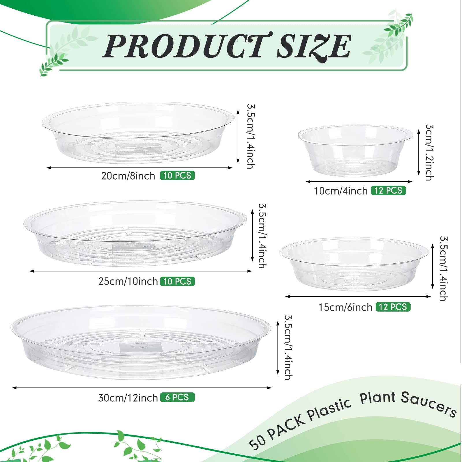 Marsui plant saucer 6 inch clear tray ideal for indoor pots