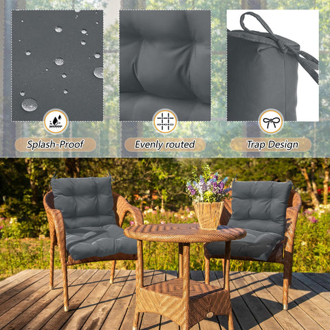 Marsui water-resistant cushions help protect against light rain during outdoor use.