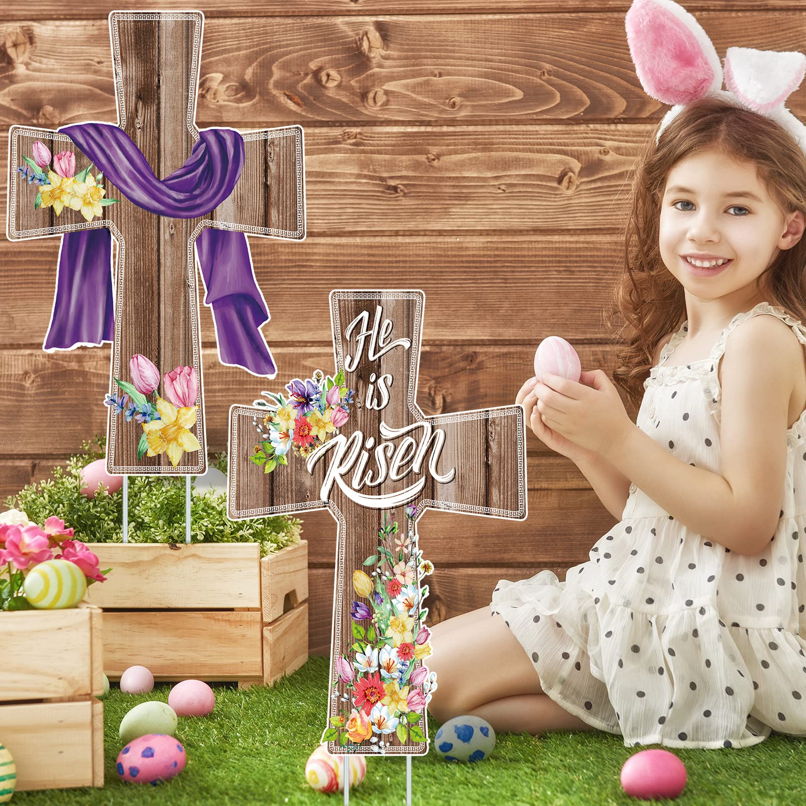 Marsui waterproof Easter yard signs resist wind and rain